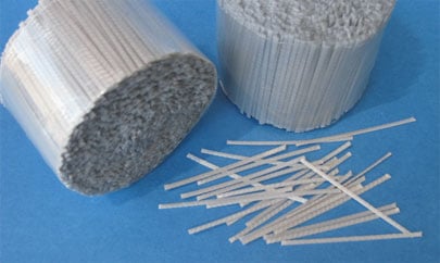 Macro synthetic fibres that are added to the concrete